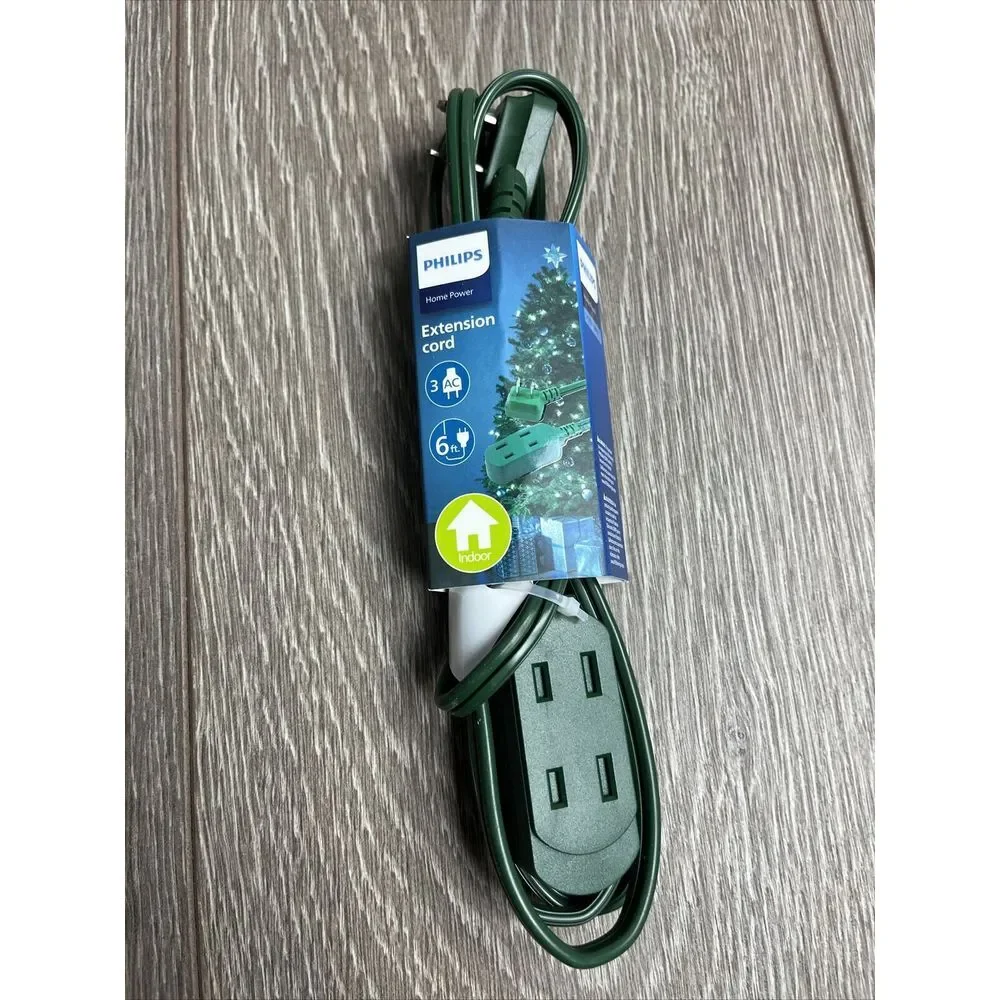 Philips 6' 3-Outlet‎ Polarized Extension Cord Indoor Green